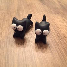 Cute Polymer Clay Black Cat, Through Ear Stud Earrings. Sadly These Adorable Kitties Were Never Worn, I Can Only Wear Tiny Studs. Hoping To Go To A Purrfect Home. Comes In Box. Animals To Make With Clay, Tiny Air Dry Clay Ideas, Cute Little Clay Things Ideas, Fimo Clay Ideas Step By Step, Mini Things To Make With Clay, Cute Tiny Clay Ideas, Mini Halloween Clay Ideas, Small Clay Things To Make