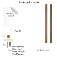 the package includes instructions for making wooden sticks and metal screws, including an insulated manual