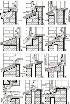 architectural drawings showing the steps and railings in different sections, including one with a handrail