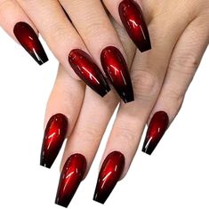 "Discover the hottest red nail designs 120 trending nail designs of 2023" Fake Nails Long, Red Acrylic Nails, Valentine Nails, Coffin Press On Nails, Fake Nails With Glue, Makijaż Smokey Eye, Coffin Nails Long, Red Nail, روتين العناية بالبشرة