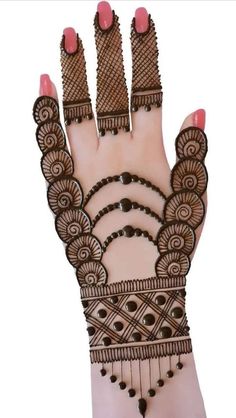 a hand with henna designs on it