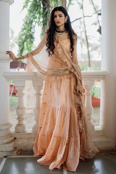 Peach Anarkali, Ruffle Dupatta, Ethnic Wear Indian, Wedding Saree Blouse Designs, Wedding Saree Blouse, Designer Kurti Patterns, Fashion Blouse Design, Kurta Designs Women