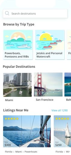 an image of the website for travel destinations