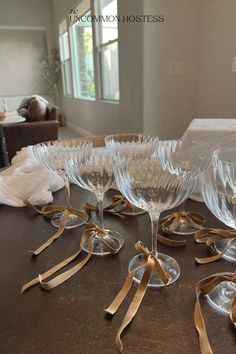 From an engagement party or bachelorette party to girls night with friends or birthday celebrations - tying bows around your champagne glasses is a classy, elegant, and timeless way to elevate any event or get together. These champagne coups are one of my favorite essentials to have as a hostess. Buy a set now using my affiliate link and get a ribbon color to match the vibe of your event! Engagement Party Dinner, Small Engagement Party, Christmas Engagement Party, Engagement Dinner Party, Tying Bows, Engagement Party Diy, Engagement Party Themes, Bridal Shower Champagne