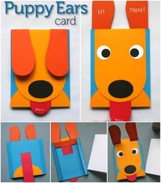 this is an easy paper craft for kids to make with the puppy ears on it