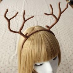 Bambi Costume, Harajuku Winter, Harajuku Accessories, Deer Party, Antlers Headband, Deer Antlers Headband, Harajuku Street Fashion, Holloween Makeup, Hunting Birthday