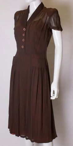 Vintage 1940s Dress For Sale at 1stDibs | vintage clothing, 1940s dresses for sale, vintage 1940s dresses Vintage 40s Fashion, 1940s Womens Fashion, 1940s Fancy Dress, 1940s Accessories, 40s Dresses Vintage, 40s Dresses, Life Costume, Dracula Film, 1940s Dress Pattern