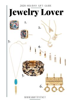 jewelry gift guide for the holiday season, including bracelets and necklaces with text overlay