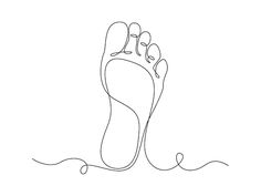 a single line drawing of a person's foot