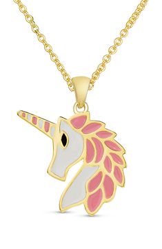 Add a whimsical accent to your little one's look with this sweet necklace and a charming enameled unicorn pendant. Style Name:Lily Nily Unicorn Pendant Necklace (Girls). Style Number: 5948934. Unicorn Pendant, Sweet Necklace, Girls Style, Girls Jewelry, Mini Boden, Gold Pendant Necklace, Gold Design, Kids Wear, Lobster Clasp