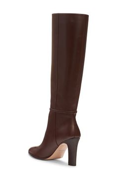 "Find TOM FORD Whitney Knee High Boot on Editorialist. The label's signature chain hardware encircles the ankle of a calfskin-leather boot elevated on a lofty heel. 3 1/2\" (89mm) heel Pull-on style Leather upper, lining and sole Made in Italy Designer Shoes" Tom Ford, Designer Shoes, Saddle Brown, Leather Boot, Knee High Boots, Leather Boots, Calf Skin, Saddle, Knee High