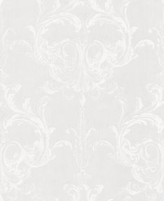 a white wallpaper with an ornate design on it