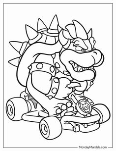 mario kart coloring pages for kids