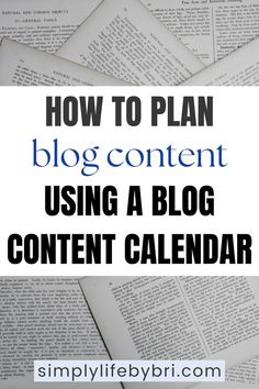 plan blog content Content Calendar