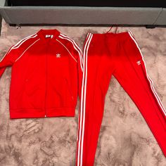 Super Cute Red Adidas Sweat Suit Brand New Adidas Sweat, Burmese Clothing, Adidas Sweats, Sweat Suit, Red Jumpsuit, Red Adidas, Adidas Pants, Burmese, Adidas Women