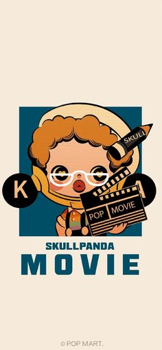 the movie poster for skull panda, which features a cartoon character wearing headphones and holding a