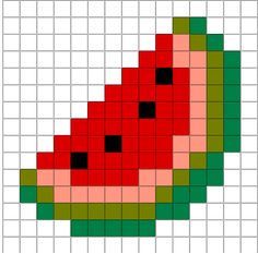 a piece of watermelon is shown in the shape of a cross stitch pattern