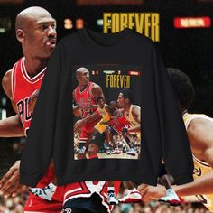 an image of a basketball player holding up a t - shirt with the name forever on it