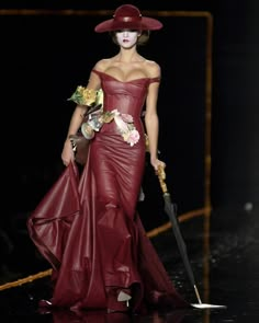 OOTO LONDON on Instagram: "John Galliano A/W 2000 finale corseted gown is available to purchase now at OOTO London. The gown was shown in leather on the runway. The showpiece gown is Vogue Runway look number 54 and is available at OOTO London in black silk taffeta. It is extremely rare and is in fact unworn.  The gown features an internal wire and boned lace-up corset. At the time, John Galliano told US Vogue, ‘I’ve unpicked a lot of corsets in my time………now, how can I shake this up?’  The gown was worn on the Galliano runway in Paris by Gisele Bundchen.  Please contact for more information.  #ootolondonarchive #ootolondon #johngalliano #galliano #fashion #rarevintage #vintagefashion #corsetry #00sfashion #eveninggown #vintagedress #couture #vintagegalliano #jgalliano #2000 #archive #iconi Corseted Gown, Gisele Bundchen Runway, John Galliano Dress, Galliano Runway, 80s Runway Fashion, Galliano Dress, 2000s Runway, Y2k Corset, Foxy Brown