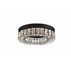 a black and chrome ceiling light with crystal accents