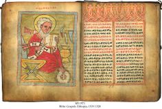 The main language of the ancient Ethiopians was Ge'ez.  Pictured here is a page of the Ethiopian bible, written in Ge'ez. Orthodox Bible, Bible Books, Bible Translations, Christian Pictures, Books Of The Bible