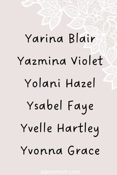 the names of different types of flowers on a white background with black and white lettering