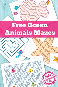 free ocean animals mazes for kids to play with