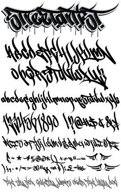 some type of graffiti font that is black and white with the letters written in it