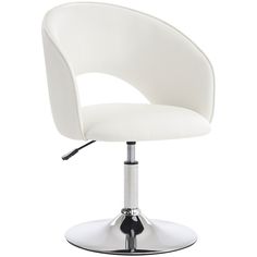 a white office chair with chrome base and footrests on an isolated white background