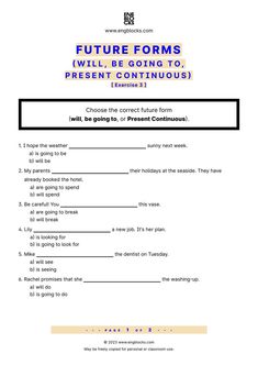 #english #englishgrammar #futureforms  #futureformsworksheet #futureformspresentcontinuous #presentcontinuous  #esl #eslworksheet  #engblocks #eslwebsite Present Continuous Worksheet, Present Continuous, English Grammar Worksheets, English Activities, Grammar Worksheets, Esl Worksheets, English Grammar, Teaching English, New Job