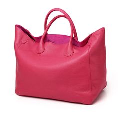 Color: Hot Pink, Size: about 41cm-21cm-34cm Oversized Purse, Nylon Handbags, Multifunction Bag, Coffee Fashion, Travel Bags For Women, Cow Skin, Designer Shoulder Bags, Casual Tote, Womens Tote