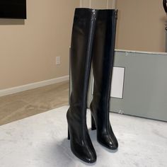 Brand New Tom Ford Boots In A Box. 105 Mm Heel Tom Ford Boots, Brown High Boots, Tom Ford Shoes, Brown Knee High Boots, Leather Knee Boots, Denim Boots, Stiletto Boots, Boot Print, Knee Boot