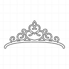 a black and white drawing of a tiara