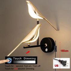 48209656185136|48209656480048|48209656545584 Home Interior Lighting, Magpie Bird, Wall Lamp Modern, Mounted Lamp, Two Heads, Iron Body, Home Indoor, Model Features, Lamp Modern