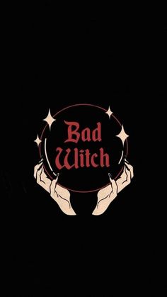 the logo for bad witch with two hands holding it