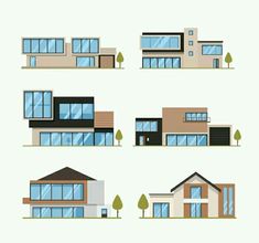 four different types of modern houses