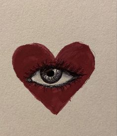 a drawing of a heart with an eye in the shape of a heart on it