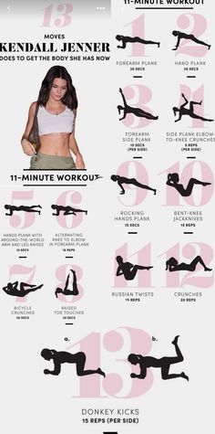 the poster shows how to do an exercise with her arms and legs, as well as numbers