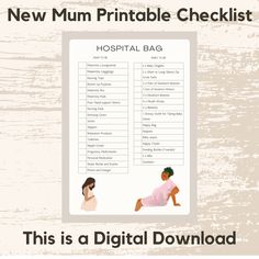 the new mum printable checklist has been updated to help you find what's in the bag