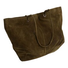 Olive Green Suede Tote Bag by World Market Linen Tote Bag, Suede Tote Bag, Oversized Tote Bag, Suede Bag, Fall 24, Suede Tote, Boho Bags, Green Suede, Lovely Clothes