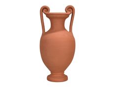 a large clay vase is shown on a white background