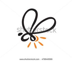 a black and orange insect logo