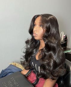 Peekaboo Closure Sew In, Silk Press Prom Hairstyle, Black Wig With Peekaboo, Dess Dior Sew In, Sow In Weave Hairstyles, Black Woman Silk Press With Curls, Latina Hair