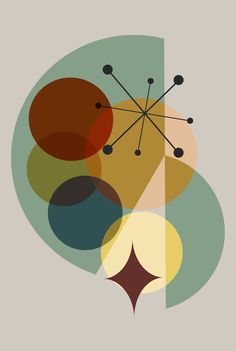 an abstract design with circles and dots