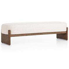 Kirby Bench, Alcala Cream-Furniture - Benches-High Fashion Home Accent Bench, Living Room Bench, Ottoman Stool, Entryway Living Room, Four Hands, Modern Accents, Ottoman Bench, Upholstered Seating, Performance Fabric