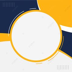 an abstract yellow and blue background with white circles in the middle, on top of a black