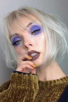 Purple Eye Makeup Looks, Lilac Eyeshadow, Make Eyes Pop, Purple Smokey Eye, Purple Eye Makeup, Eye Makeup Looks, Purple Eyeshadow, Bold Makeup