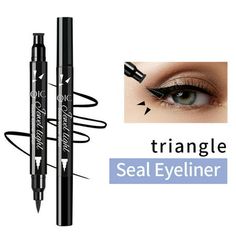 This liquid eyeliner stamp is waterproof Eyeliner, the color is natural and long lasting: it will stay all day until you decide to take it off. Goes on smoothly without skipping, smudging, or pulling; Best black liner to create the perfect cat eye. Stamp and line  Each pen has 2 ends. Eyeliner stamp liquid pen is 2 in 1 eyes make kit with eyeliner pen and eyeliner stamp. One end for stamping and the other has a very fine tip for defining the rest of the eye with precision. Eyeliners Stamp kit is Double Eyeliner, Eyeliner Stamp, Smudge Proof Eyeliner, Winged Eyeliner Stamp, Dramatic Eye Makeup, Liquid Eyeliner Pen, Dramatic Eyes, Eyeliner Pencil, Eyeliner Pen