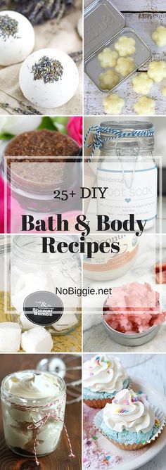 the images show how to make bath and body recipes