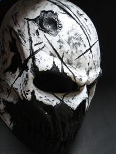 a black and white skull mask is shown